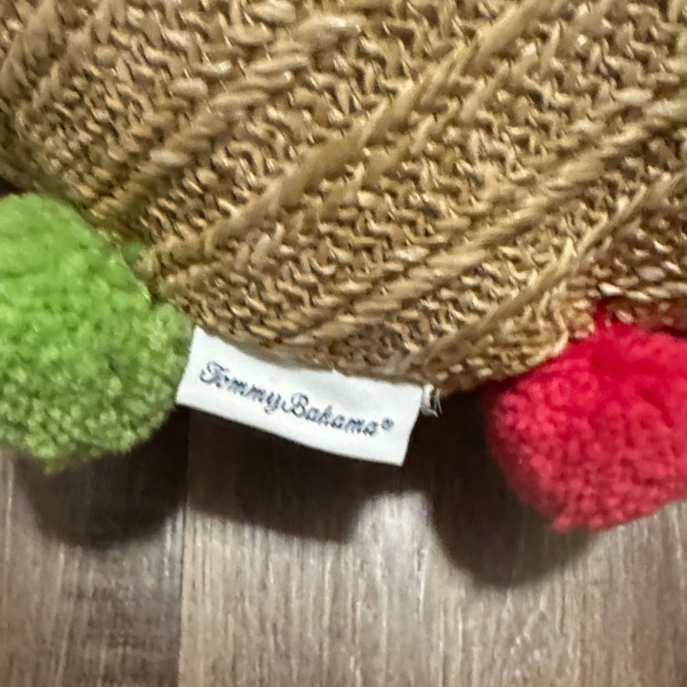TOMMY BAHAMA INDOOR OUTDOOR PATIO Rainbow POM POM 18X18 ROUND - Picture 3 of 3